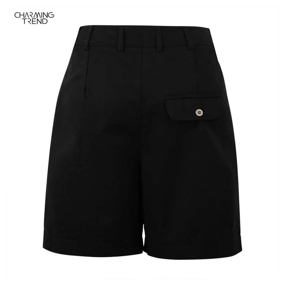 Fashion Casual Shorts For Female Summer Green Boyfriend Style Women's Short Pants High Waist Women's Shorts Streetwear 210702