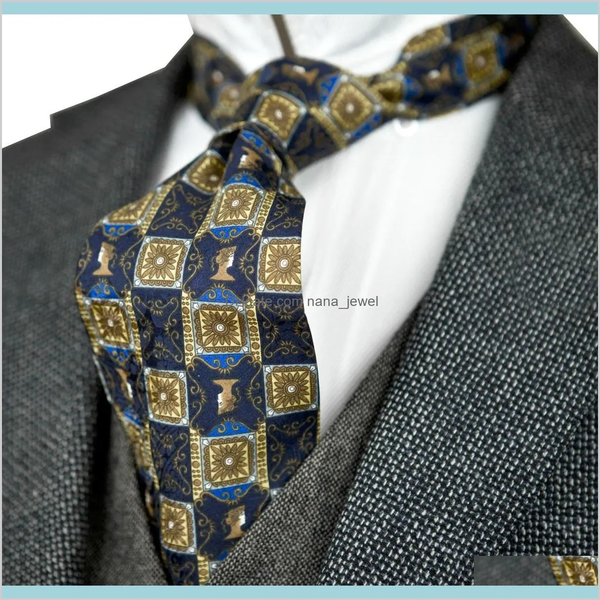 Neck Accessories Printed Vintage Ties Floral Pattern Multicolor 100Percent Silk Mens Neckties Printing Tie Sets 10Cm Fashion Brand251B