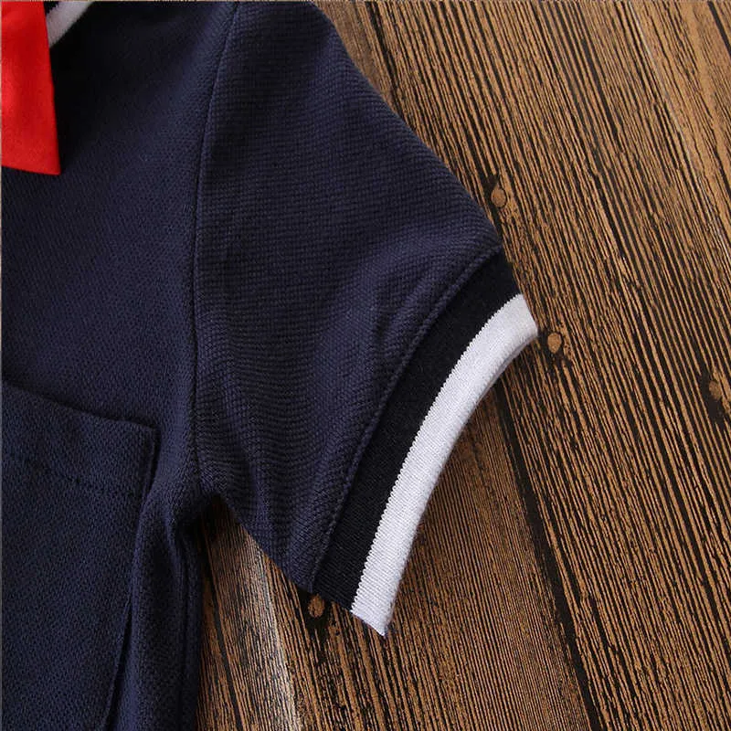 Boys Children's Clothes Suit Summer Kids Gentleman Short Sleeve Shirt +Strap Shorts +Bow Baby Clothing Set 210611
