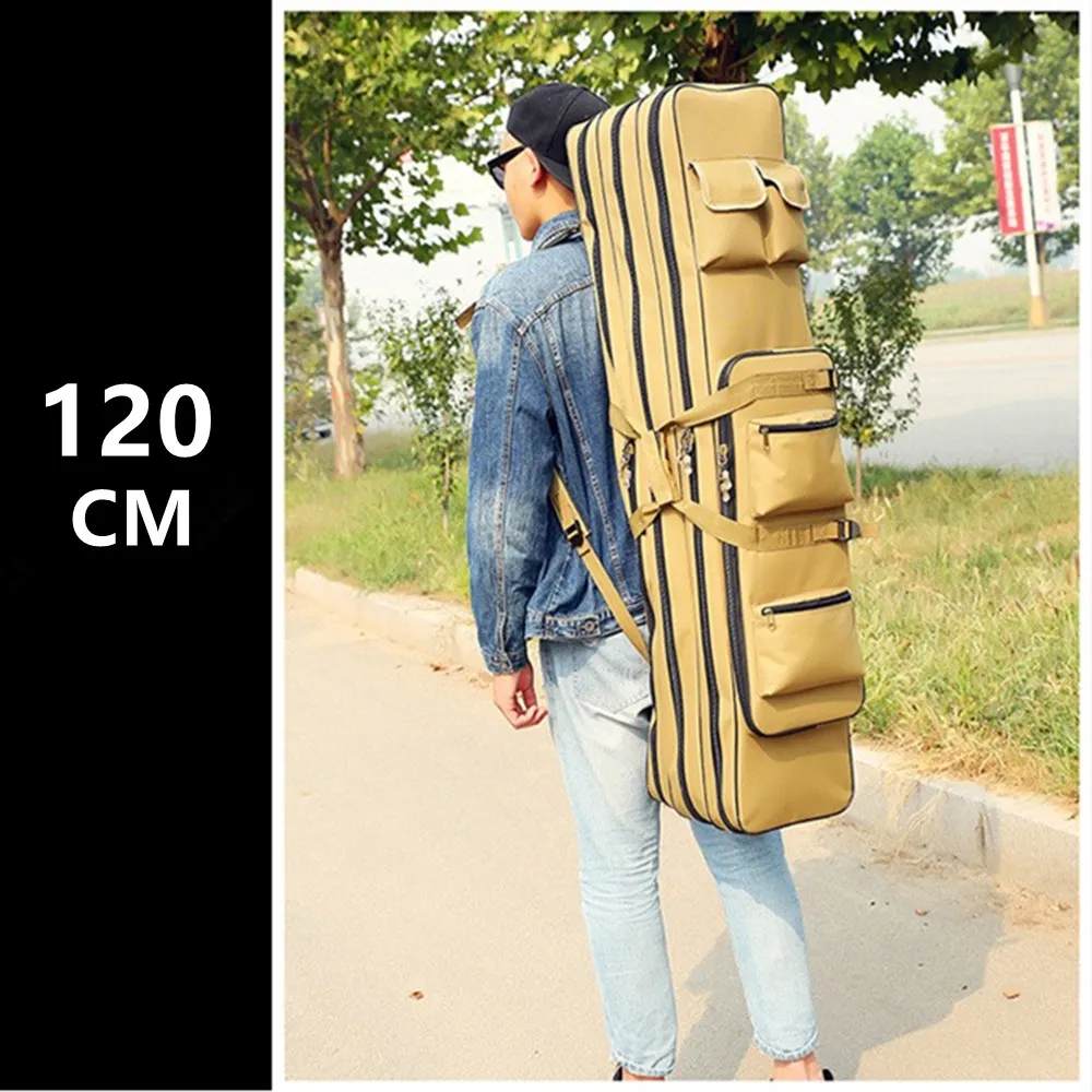 Outdoor 3 Layer Travel Climbing Fishing Tackle Bags 0.8M 1M 1.2M Waterproof Sea Rod Storage Toolkit Backpack Tote Pack Handbag Casual Bag