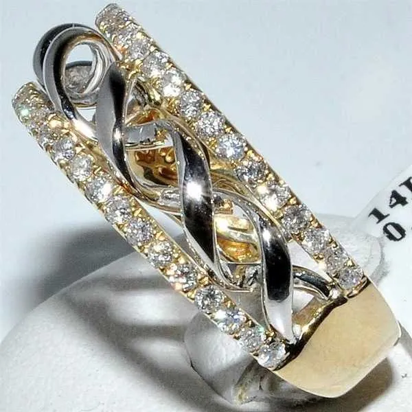Jóias de ouro de 14k de 14k 2 anéis de diamante para mulheres Anilos Bizuteria Bague Jóias Bijoux Femme 14 K Caixa de anéis de ouro 215181290