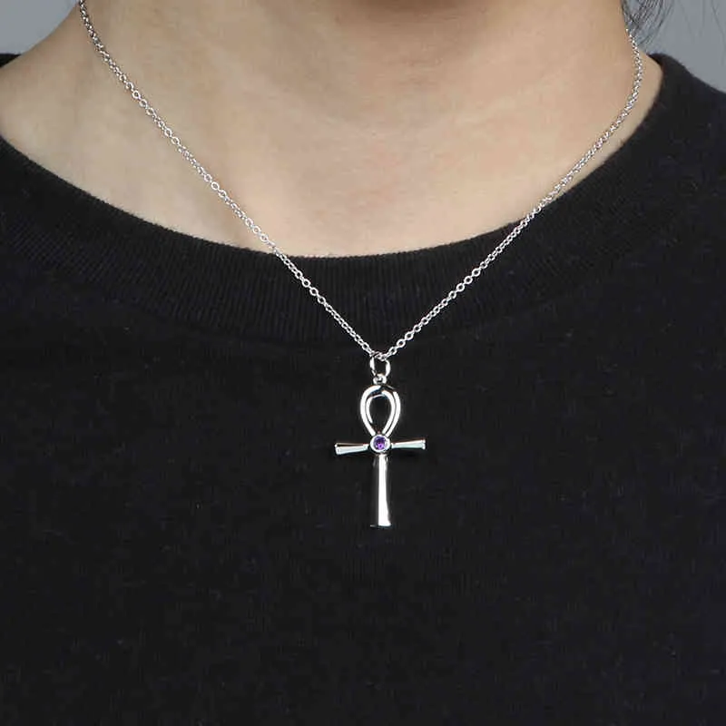 Collana con ciondolo croce in argento 925 donna, ciondoli alla moda in zirconi, gioielli in argento pregiato