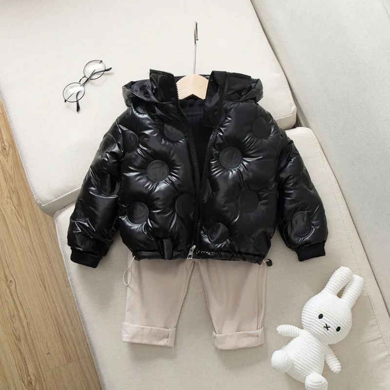 Children's Down Jacket In Solid Color Big Children's Fashion Embossed School Overcomes Boys' and Girls' Winter Coat