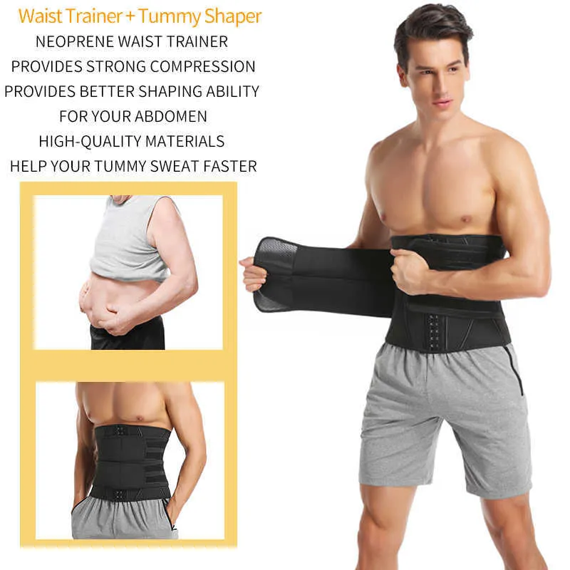 Men Waist Trainer Abdomen Slimming Body Shaper Belly Shapers Weight Loss Shapewear Tummy Slim Modeling Belt Girdle Sweat Trimmer