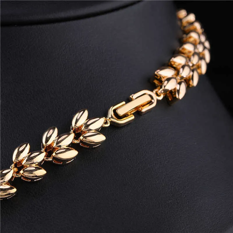 HUAMI Ins bijoux fins Top qualité femmes goutte d'eau boucles d'oreilles et pendentif ensembles fleur grand Chian collier en or