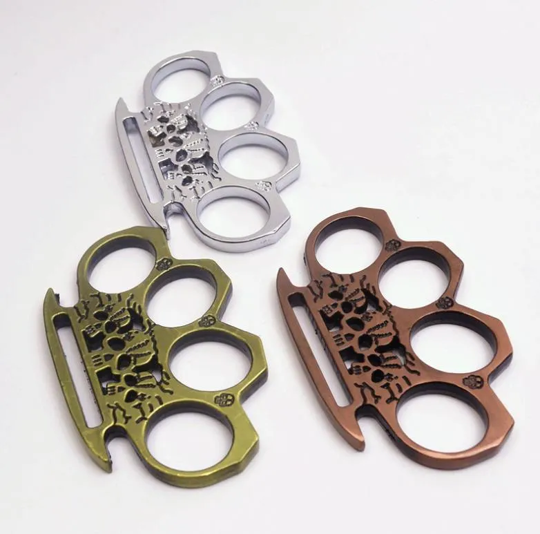 Metal Knuckle Duster Self-defense Four Fingers Fist Buckle Finger Tiger Fitness Outdoor Safety Pocket EDC Tool