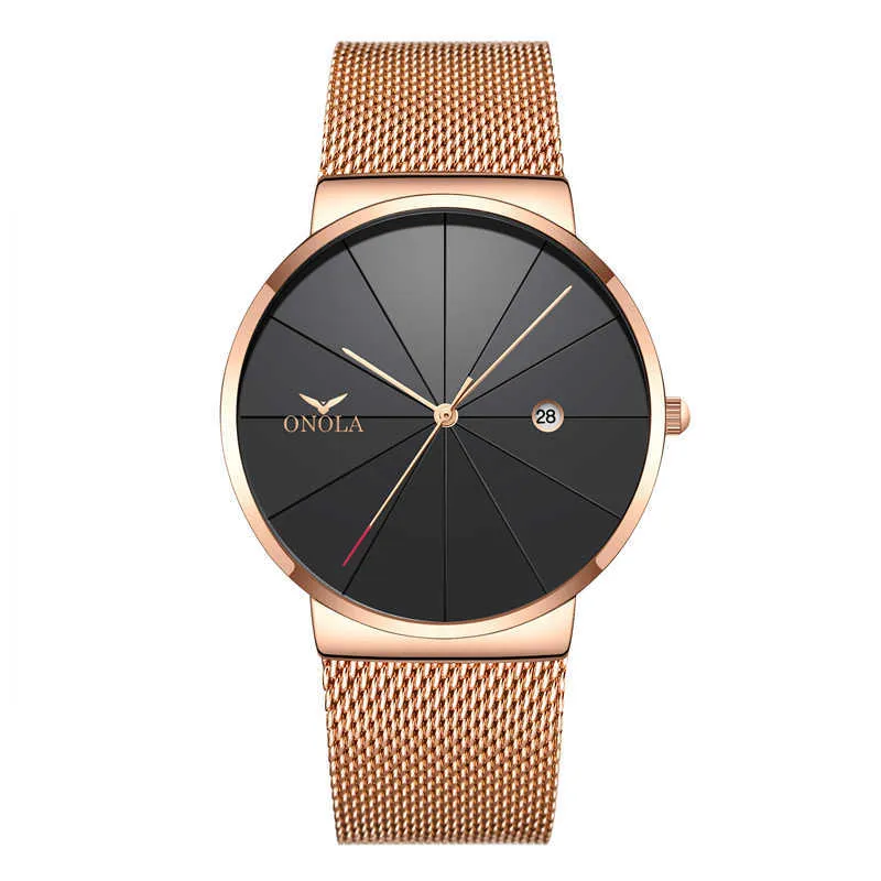 2021 NOUVELLE mode montre à quartz pour hommes avec calendrier en acier inoxydable chaîne en métal bracelet décontracté simplicité hommes montre étanche G1022