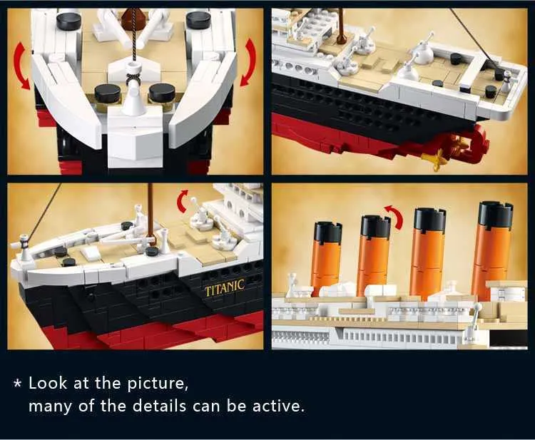 Titanic RMS cruise Boat ship City Model building kits 3D Blocks Educational Figures diy toys hobbies for children Bricks H091750334815645