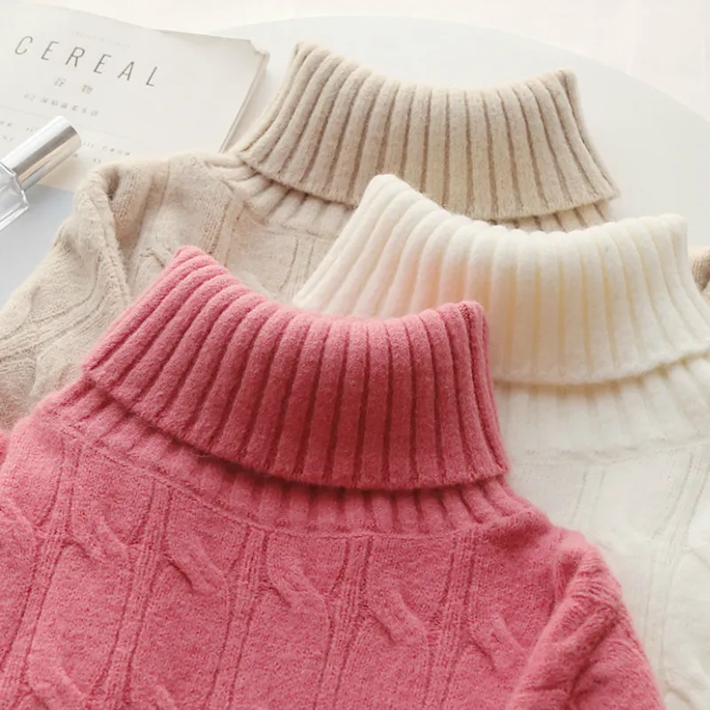 Ezgaga Streetwear Sweater Pullover Dames Winter Solid Turtleneck Oversize Lange Mouw Crop Tops Knitwear Warm Mode Jumper 210430