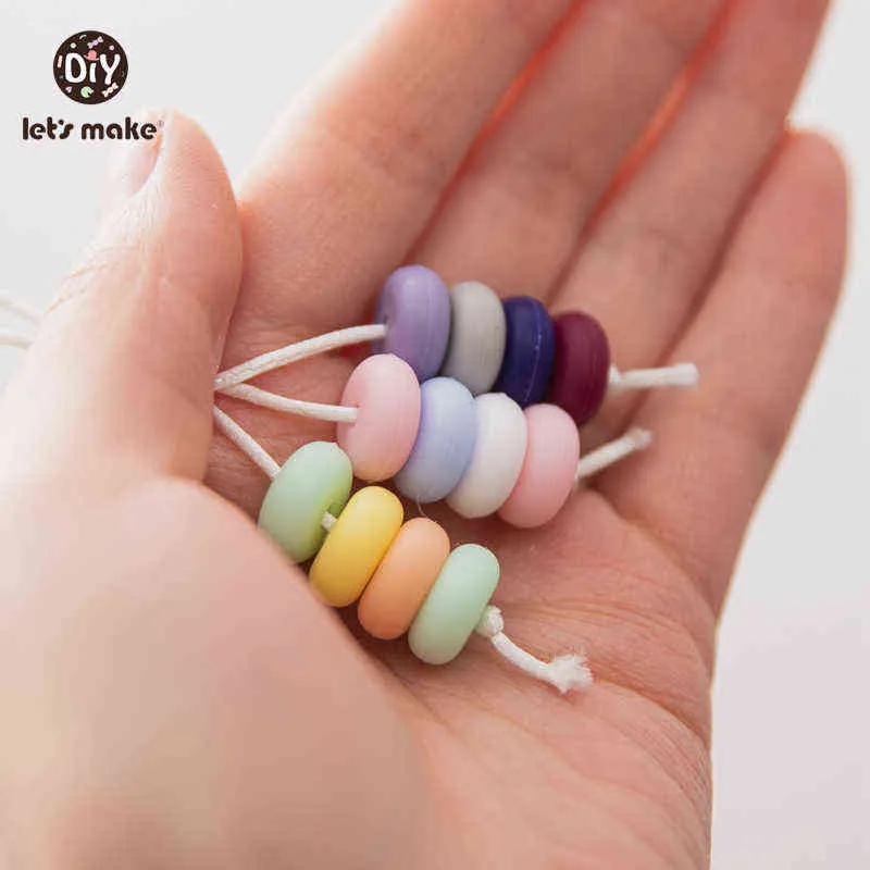 Faisons du boulier en silicone Bead12mm enfants fait à la main bricolage jouet de qualité alimentaire collier perle dentition 211106