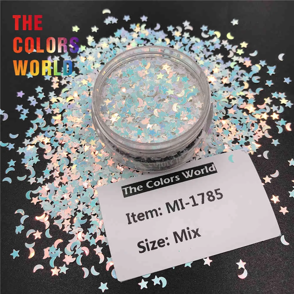 TCT-550 Mix Moon And Star Nails Glitter Nail Decoration arcoíris Body Art arte de uñas Tumbler Crafts Festival Accessories