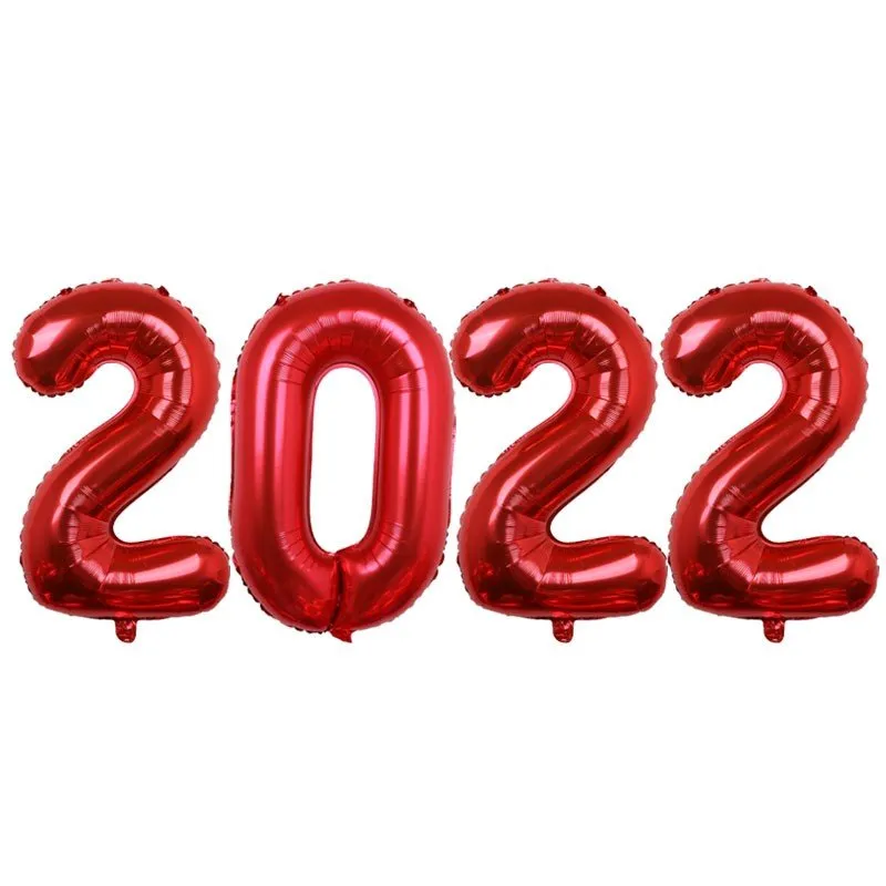 2022 número balões de folha decoração festiva 32 polegada rosa ouro dígitos balões de ar decoração de natal feliz ano novo 4 pçs globos gradu9536539