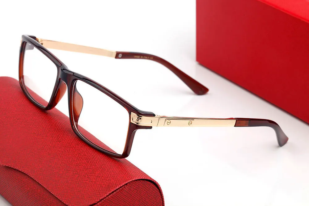 Yeni trend tasarımcı güneş gözlüğü moda klasik erkek ve kadın şeffaf lens optik gözlükler tasarım kaymaz manşon iş eğlence kemeri çerçevesi. Hediye kutusu