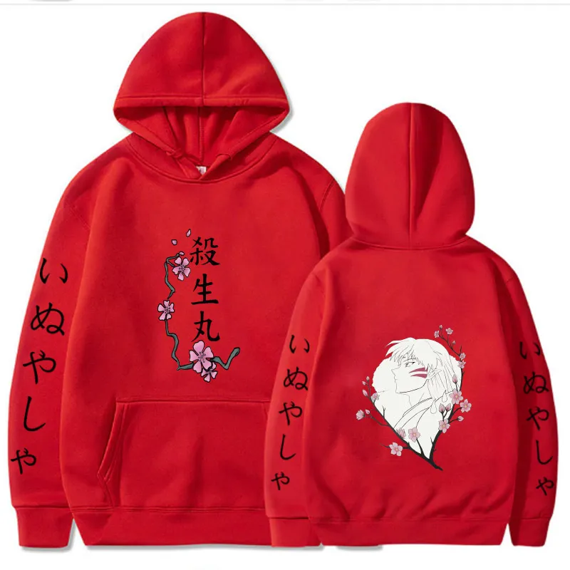 Uinex Hot Anime Hoodie InuYasha Fashion Pullover Tops Long Sleeve Double sided Cloth Y0319