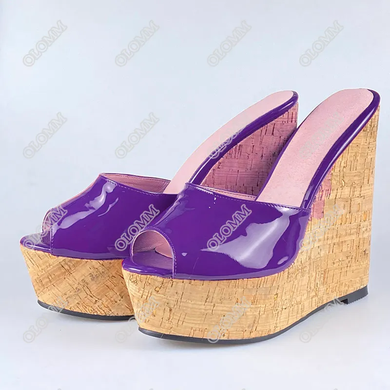 Rontic 2021 100% fait à la main femmes été Slingback sandales talons compensés Peep Toe magnifique 5 couleurs chaussures de plage femmes taille américaine 5-20