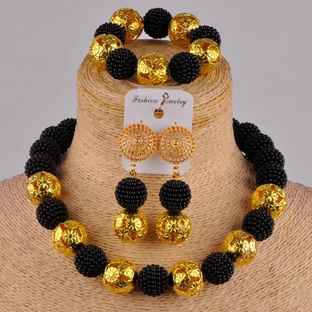 Nigeryjska Dubaj Gold African Naszyjnik Bransoletka dla kobiet czerwone koraliki koralowe biżuteria ślubna Set49760759416838