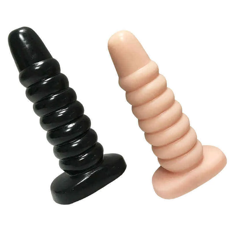 NXY Dildos Anal Toys Super Large Threaded Vestibular Plug for Men and Women Masturbation Device Soft External Expansion Fun Adult Products 0225