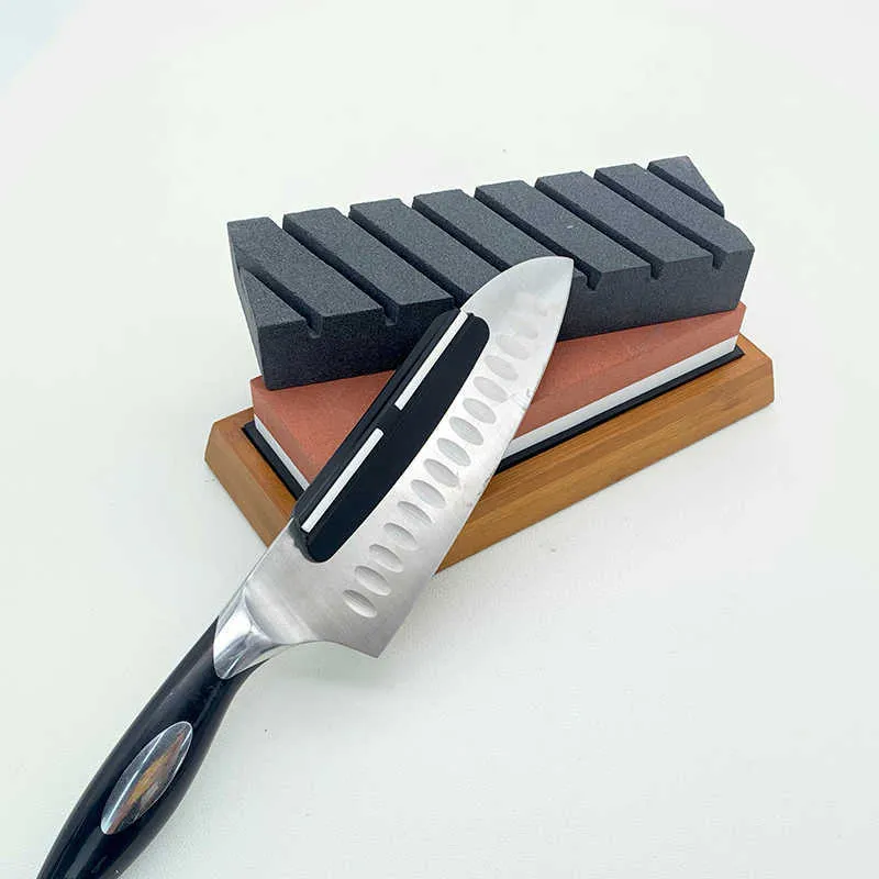 1000 3000 grit Double-sided sharpening stone set big Correction angle guide kitchen knife sharpener grinding whet 210615