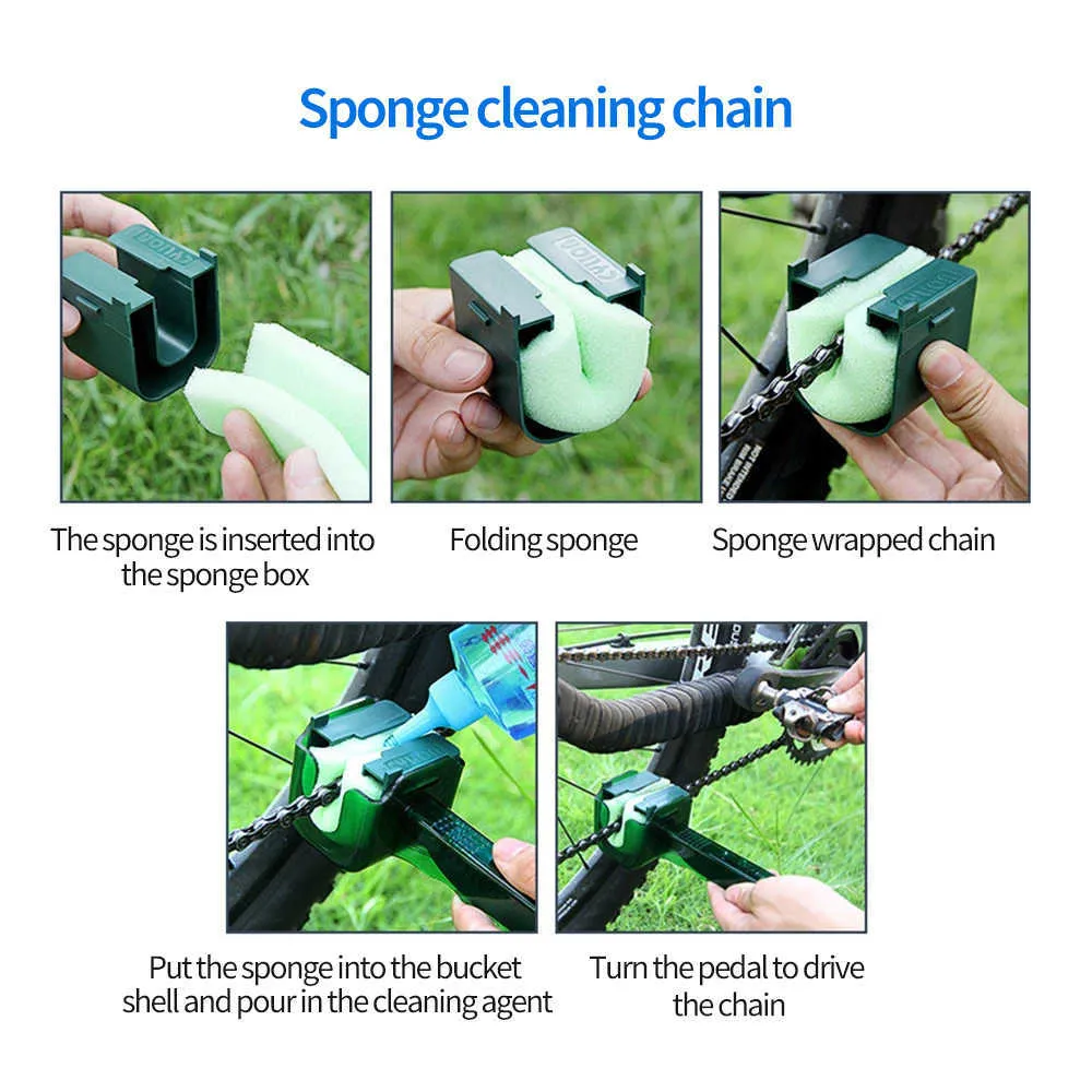 Multifunctionele fietskettingreiniger MTB Mountainbike Machine Wasmachine Borstels Kit met Sponge Cycling Riding Cleaning Tools