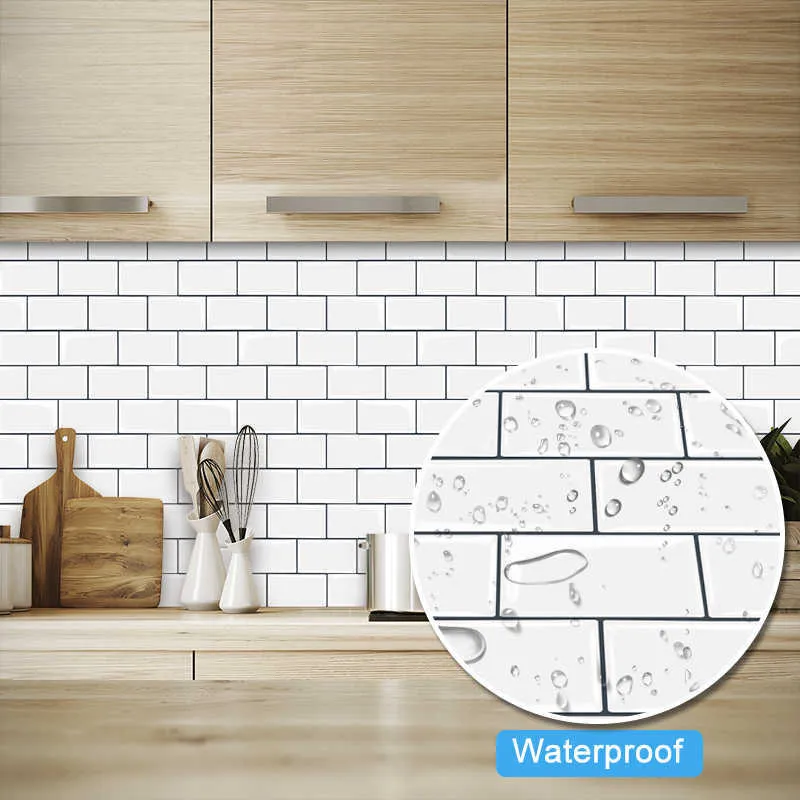 Vividtiles tjockare brickor Peel and Stick Premium Wall Tiles Stick On Tiles Kitchen Backsplash Pack 2110219965271