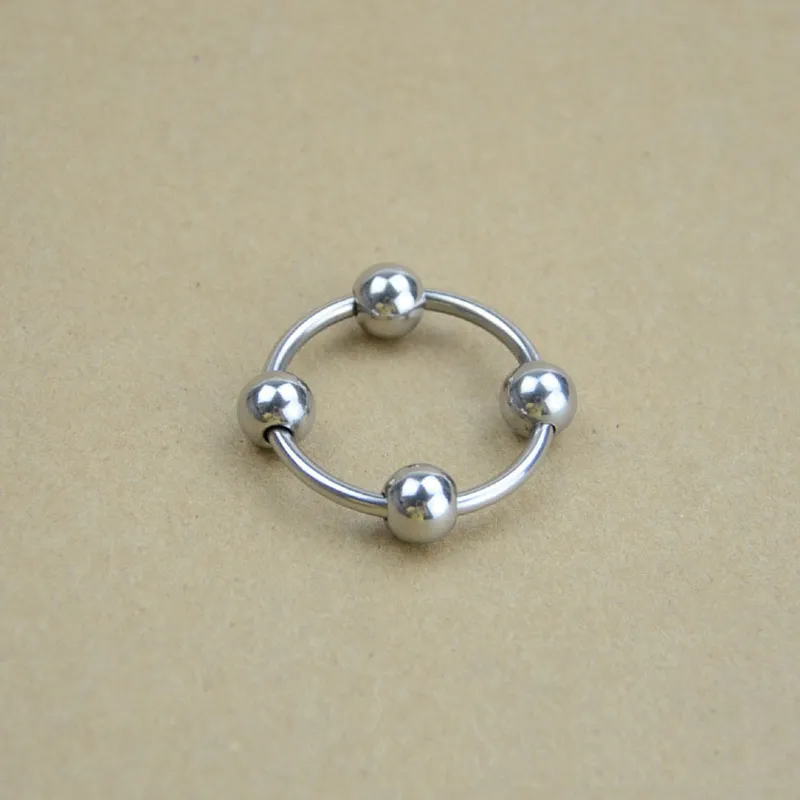 Stainless Steel Cockrings Penis Ring with Four Massage Beads Cock Rings Male Delayed Ejaculation Adult Sex Toys For Men9860154