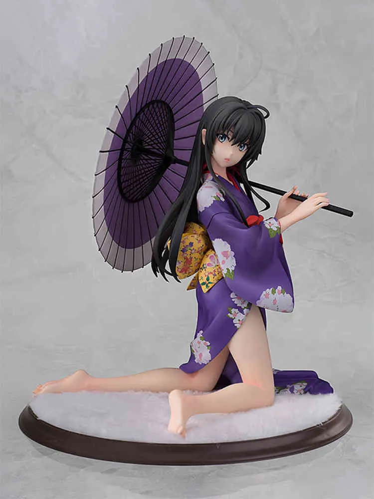 Anime Figures 18CM Yukino Yukinoshita purple Kimono sexy girl figure PVC Action Figure toy Figure Model Toys Collection Doll X0503