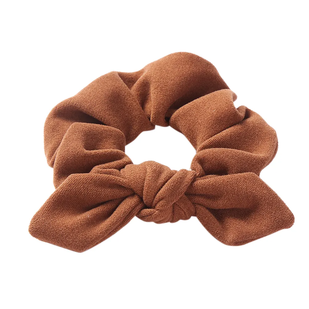 Fasce capelli elastiche ragazza con orecchie di coniglio in finto cashmere Fasce capelli alte donna Copricapo invernale Coda di cavallo Cravatta capelli Accessori moda