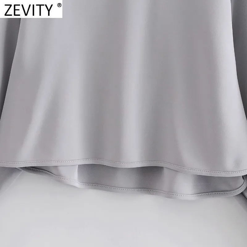 Zevity Nouvelles Femmes De Mode Solide Couleur Retour Zipper Casual Lâche Asymétrique Sweats Femme Basique Chic Marque Pulls Tops H518 210419