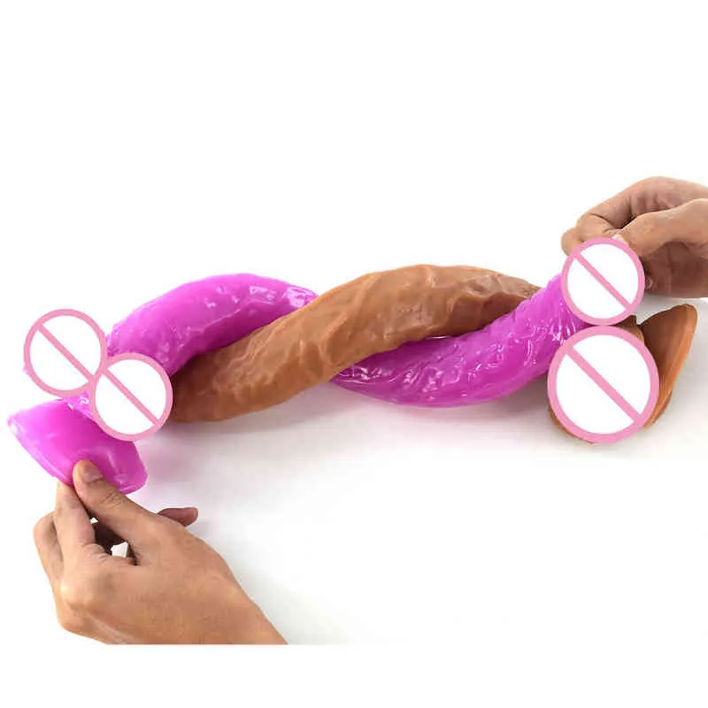 Nxy dildos dongs luuk 41cm super lång hud känner realistisk penis mjuk sexig stor dildo kvinnlig masturbator silikon sug cup dildosex leksak 0108