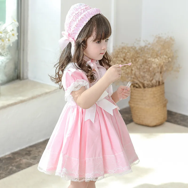 Bébé fille vêtements espagnols enfants Lolita robe de princesse dentelle Robe royale pour fille 2021 Robe d'été enfant en bas âge robe florale 2-10 ans 210331