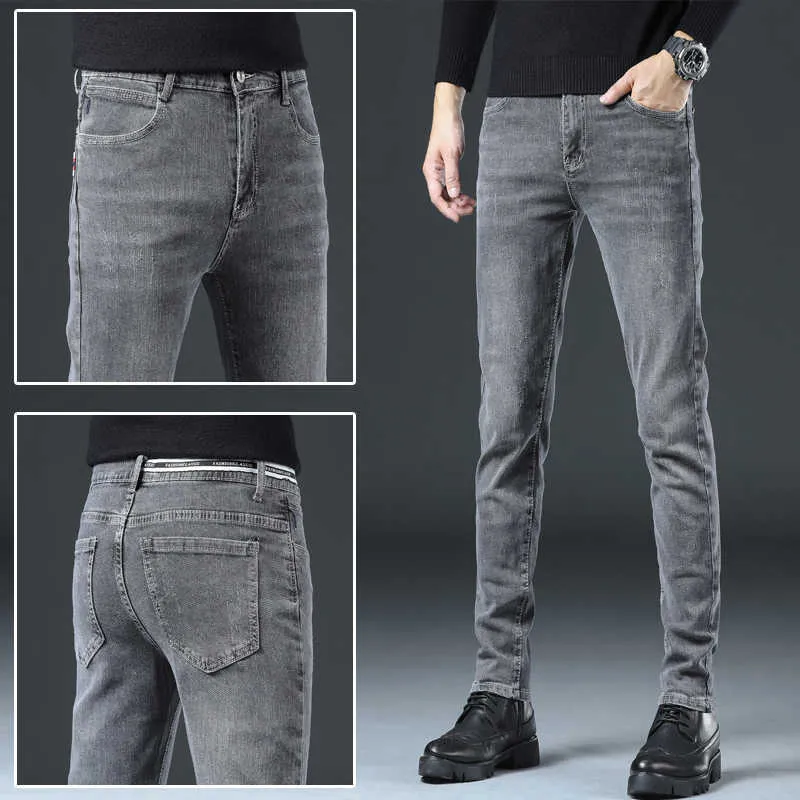 Skinny jeans mannen slim fit denim joggers stretch mannelijke jean potlood broek blauwe heren jeans mode casual hombre new x0621