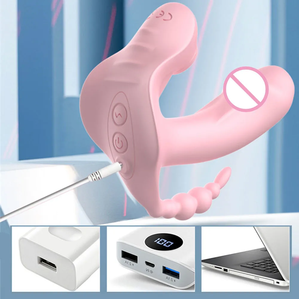 Clitoris Zuigen Vibrator Anale Stimulator 3 IN 1 Wearable Dildo Rotatie Kralen Vagina G-spot Massage sexy Speelgoed voor Vrouwen