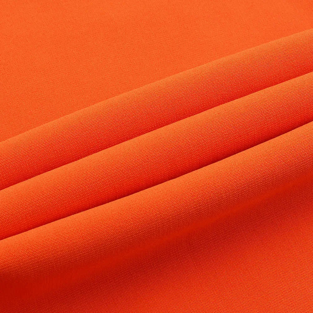 オクストレード到着オレンジ色の包帯ドレスボディコンスパゲッティストラップ女性ミディセクシーナイトクラブパーティー210527