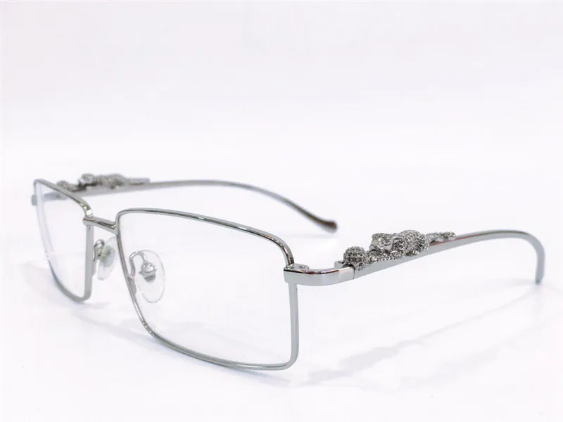 Модный дизайн, оптические очки 3645642, квадратная металлическая оправа, прозрачные линзы, ноги животных, простой и деловой стиль, высокое качество, Clear298Q