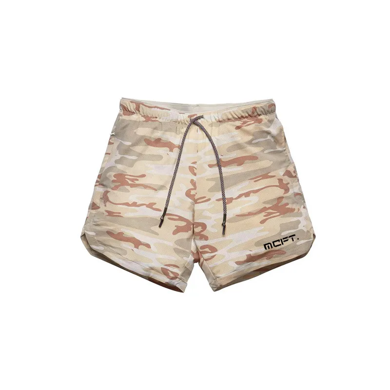 Mäns Camouflage Mesh 2 i 1 jogger gym Shorts män Sportkläder Fitness Shorts Snabbtorkning Shorts Inbyggd säkerhetsficka 210421