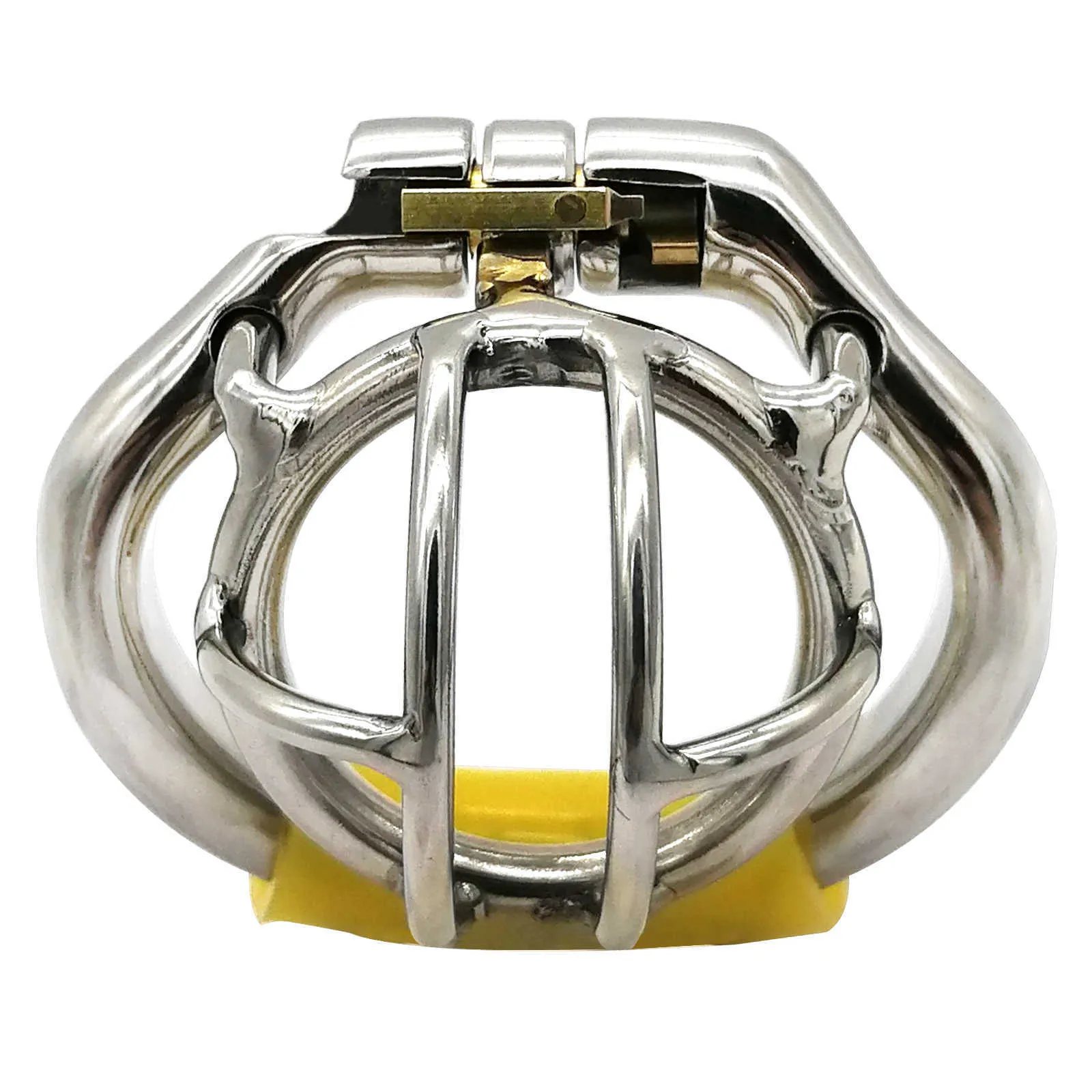 Verrouillage en acier inoxydable ergonomique Dispositif de chasteté mâle, cage de bite, serrure de pénis, bague de coq, ceinture de chasteté, S052 p0826