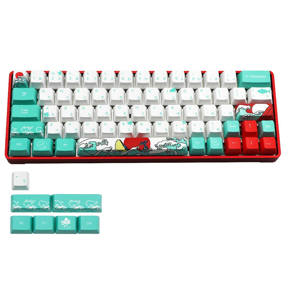 Mechanische Toetssenbord Coral Sea Keycap DZ60POKERGK61GK64 Dye Sublimation PBT OEM 71 CLÉ MORÉAN CARACTÉRAL 2106101497320