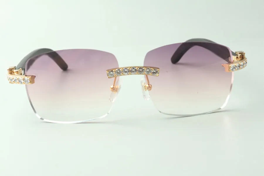 Gafas de sol Direct s XL con diamantes 3524025 con patillas de madera negras, gafas de diseño de tamaño 18-135 mm2465