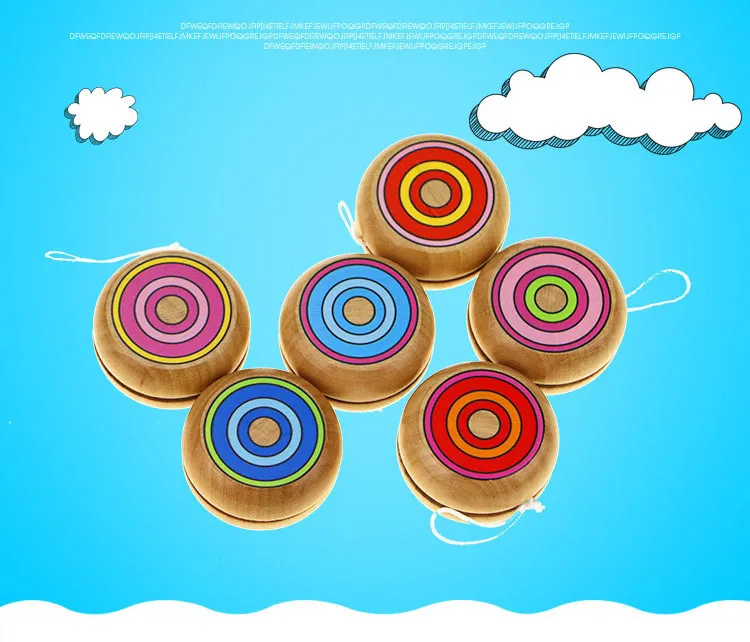 Mieszaj kolor cała 100 szt. Dzieciowe magiczne yoyo okrągły kulka spin profesjonalne drewniane zabawki dla dzieci3299648