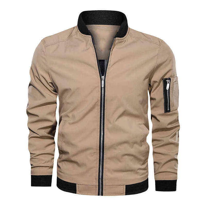 Men Bomber Jacket Thin Slim Baseball Long Sleeve S Windbreaker Zipper Male Outwear Brand Clothing 6XL 211217