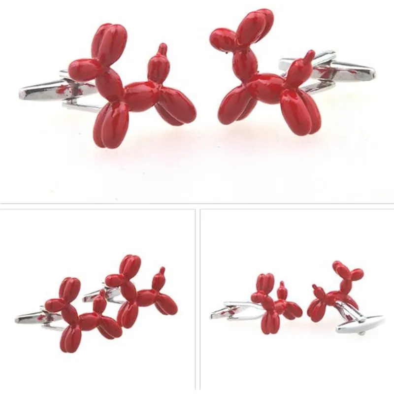 / Nevelty Balloon Dog Cufflinks 4 색 구리 에나멜 커프스 링크 남성 쥬얼리 액세서리 전체