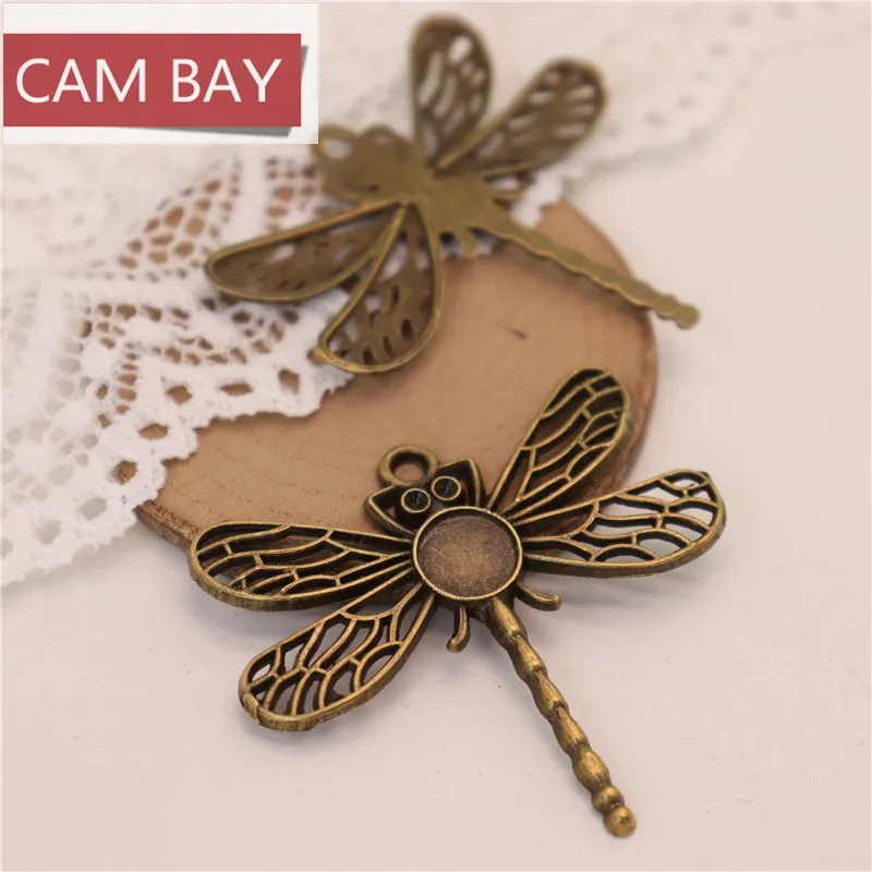 Vintage Dragonfly Pendant Key Charms Fit 8MM DIY Handmade Crafts Settings Metal Jewelry Making200H