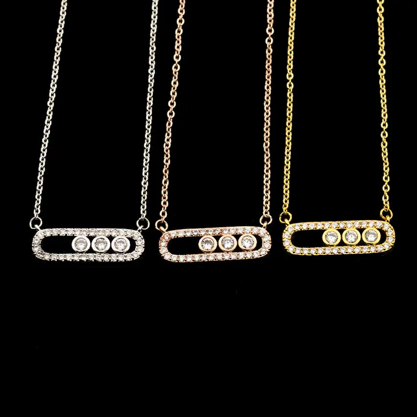 Kristall Edelstahl Halsketten CZ Perlen Choker Anhänger Halskette Für Frauen Dainty Gold Kette Freund Geschenk BFF LuxuryJewelry Y0301