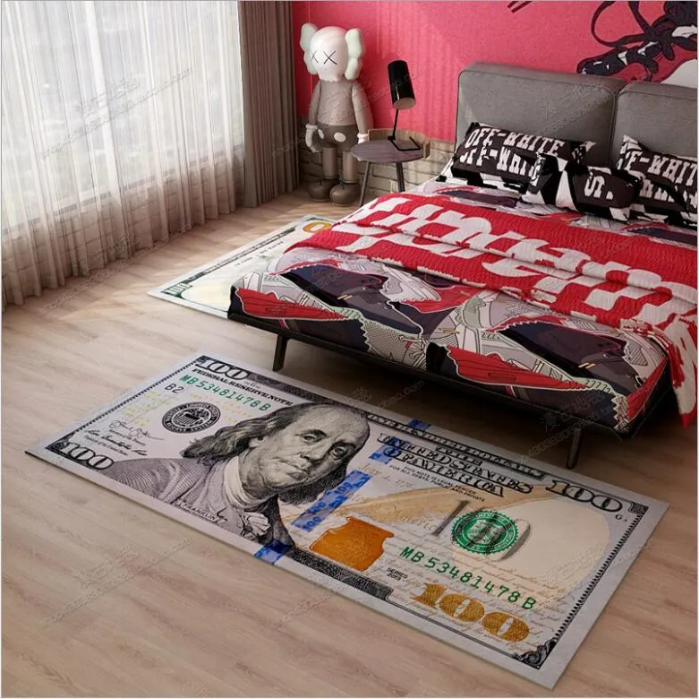 40 CM 90 CM Crative tapis antidérapant moderne décor à la maison tapis coureur Dollar imprimé tapis cent dollars 100 Bill imprimer qqasf280B