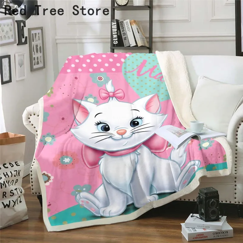 Soft Throw Blanket Astronaut Cat Carton 3D Plush Blankets Bedspread For Kids Girls Couch Quilt Cover for Travel Office Nap Use