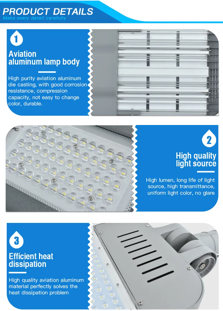 Buitenverlichting hoogpolige led-straatverlichting 100W 150W 200W 250W 300W led-wegverlichting pick-armverlichting straatverlichting waterdicht IP6267f