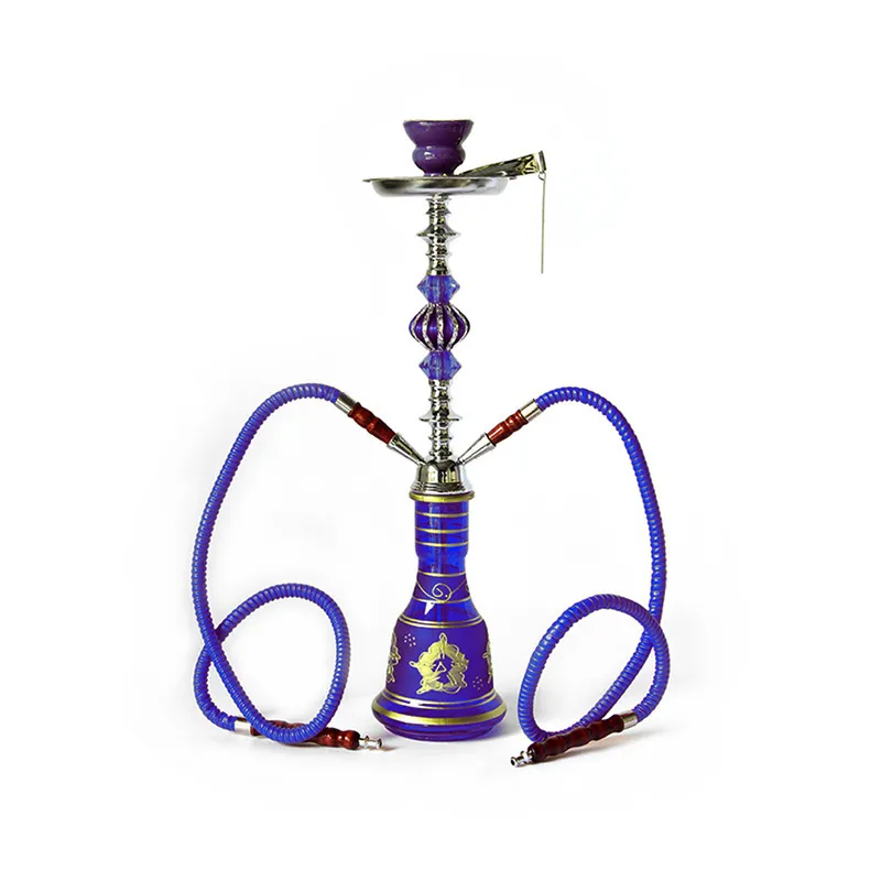 Arabisk hookah medium metall glas hookah dubbelrör hushåll shisha pipe hookah