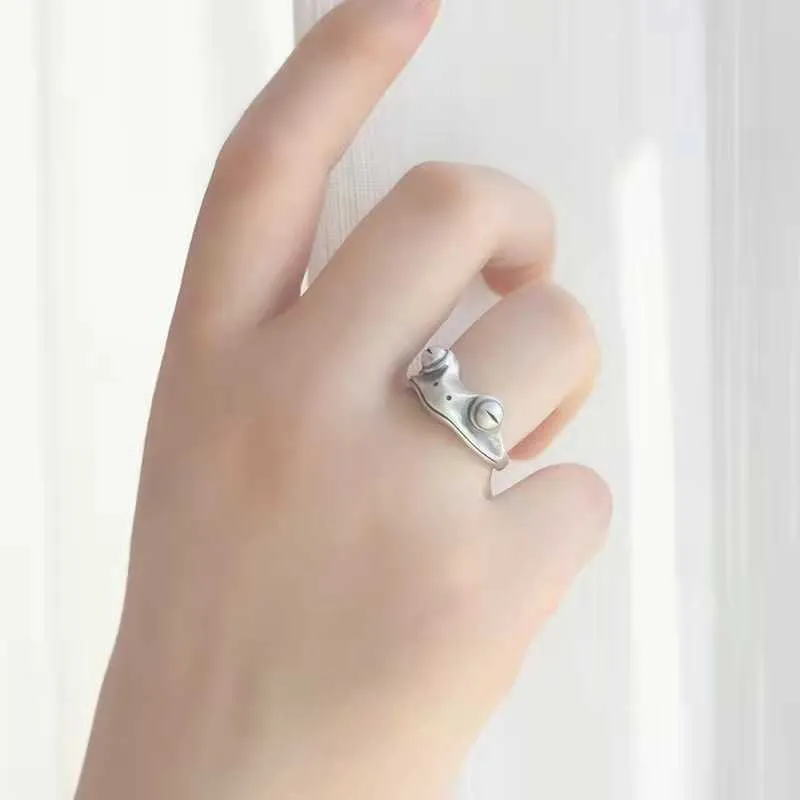 Богемное винтажное кольцо с лягушкой для женщин, художественный дизайн, ретро-открытие, унисекс, женские эффектные кольца серебряного цвета, подарок Q07083139284