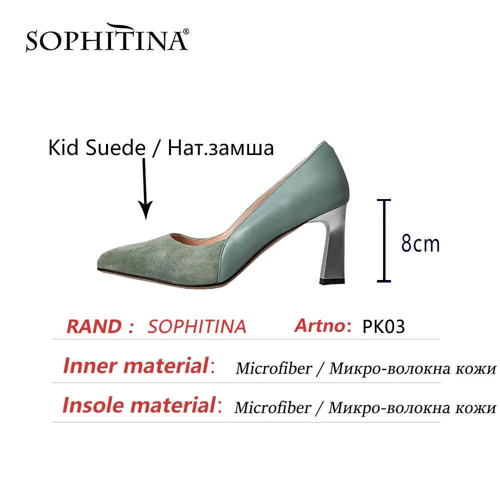 Zapatos de tacón SOPHITINA para mujer, zapatos de mujer de ante de chico genuino con punta estrecha y tacón súper alto y fino, zapatos de señora PK03 210513