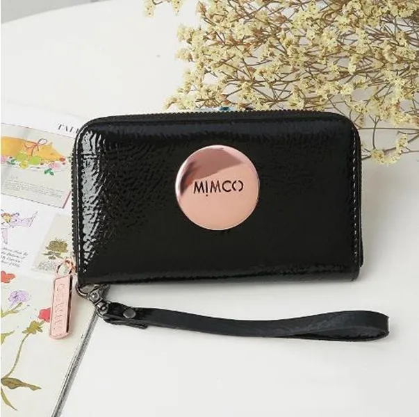 Designer Mimco plånbok kvinnor pu läder handväska märke plånböcker stor kapacitet makeup kosmetiska väskor damer klassisk shopping kväll väska296r